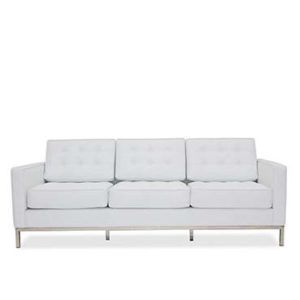 sofa firenze style 3plazas blanco inspiracion florence knoll