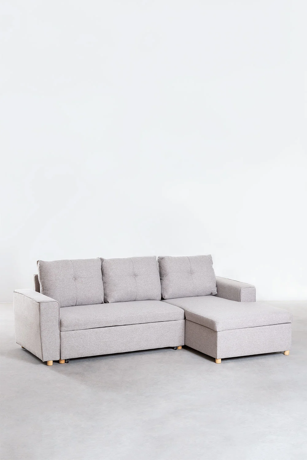 sofa cama chaise longue 3 plazas en tela calvin