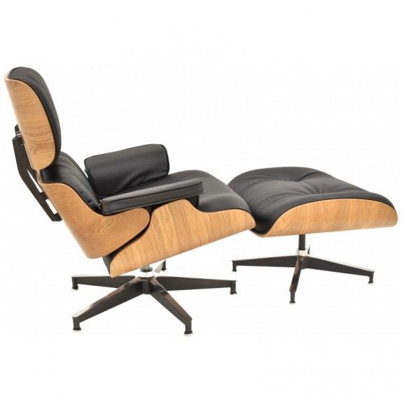 roble natural piel negro lounge chair inspiracion eames (3)