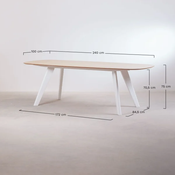 mesa de comedor rectangular en madera 240 100 cm onar 1