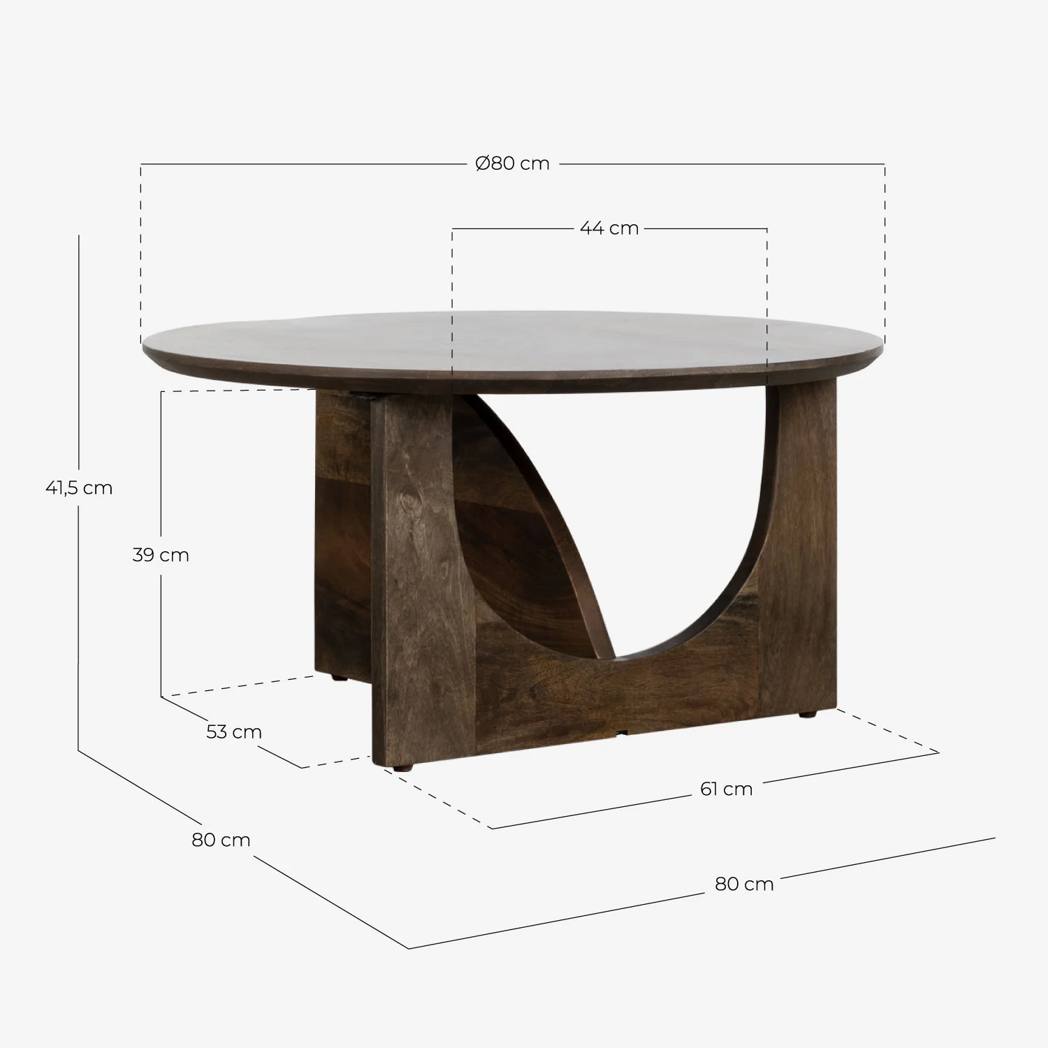 mesa de centro redonda de madera o80 cm anouk 1
