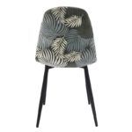 silla horus metal tapizado velvet gris con trasera floral a juego 1