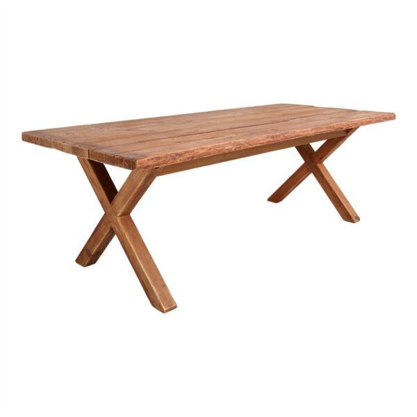 misterwils mesa estilo vintage rustico madera maciza pino reciclado patas cruz trestel 2