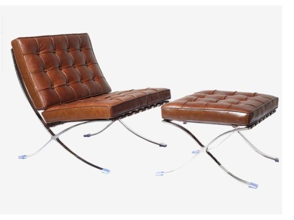 chaise et ottoman barcelona vintage brown 20211112222615