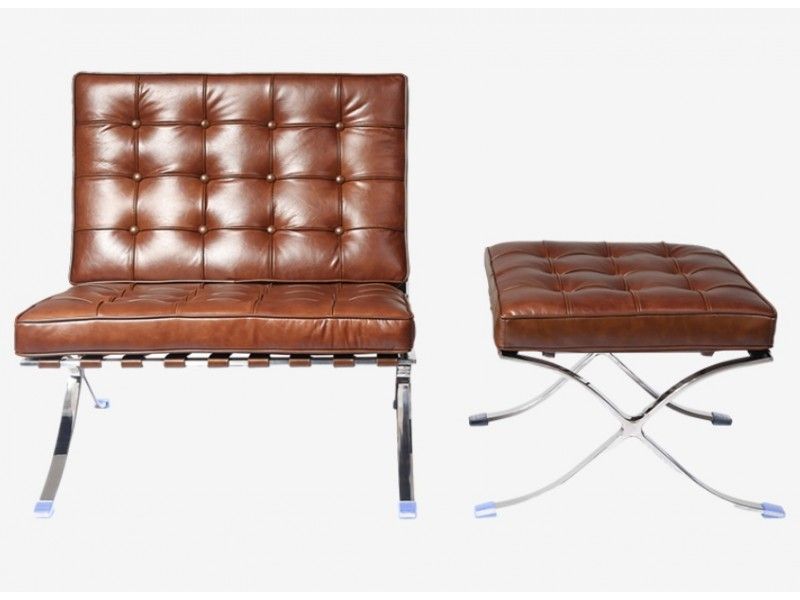 chaise et ottoman barcelona vintage brown 20211112222745