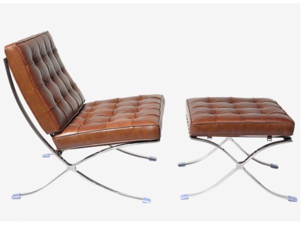chaise et ottoman barcelona vintage brown 20211112222749