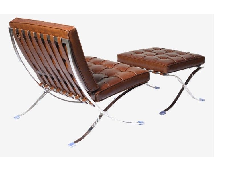chaise et ottoman barcelona vintage brown 20211112222753