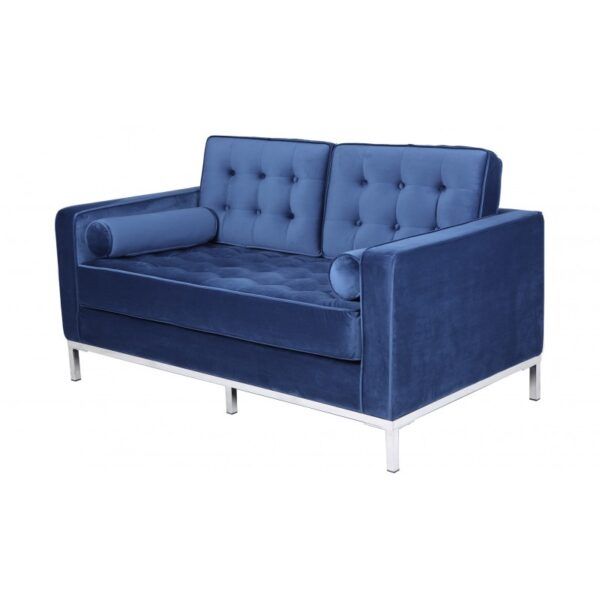 sofa arles 2 plazas tejido velvet azul