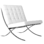 barcelona chair white premium leather