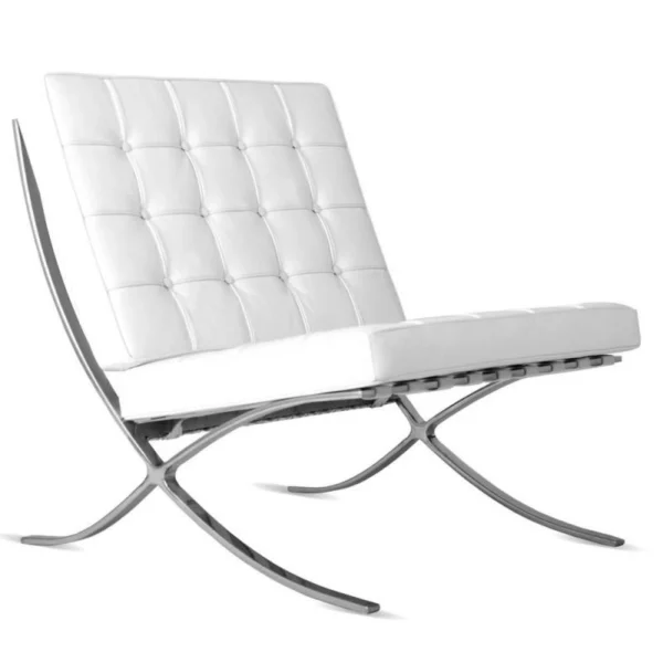 barcelona chair white premium leather