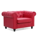 chesterfield a605 simili rouge biais