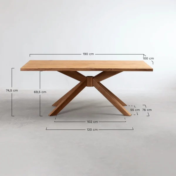 mesa de comedor rectangular en madera 190x100 cm jal