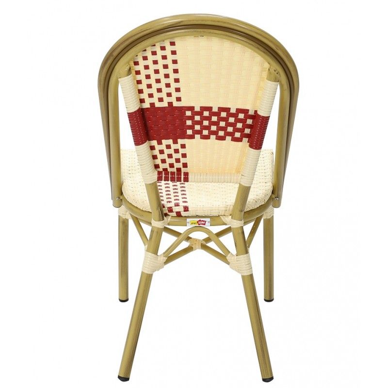 silla garnier apilable aluminio ratan beige y rojo (1)