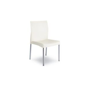 silla sandra aluminio polipropileno blanca