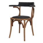 silla madera tapizada color.negro EMILY 1