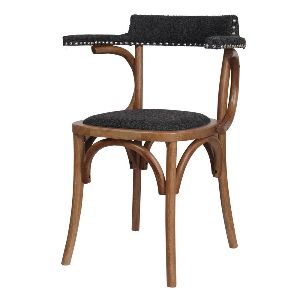 silla madera tapizada color.negro EMILY 1