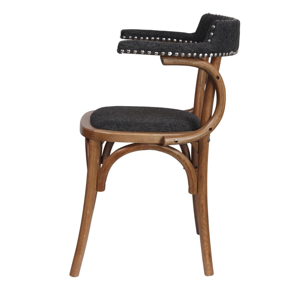silla madera tapizada color.negro EMILY 2
