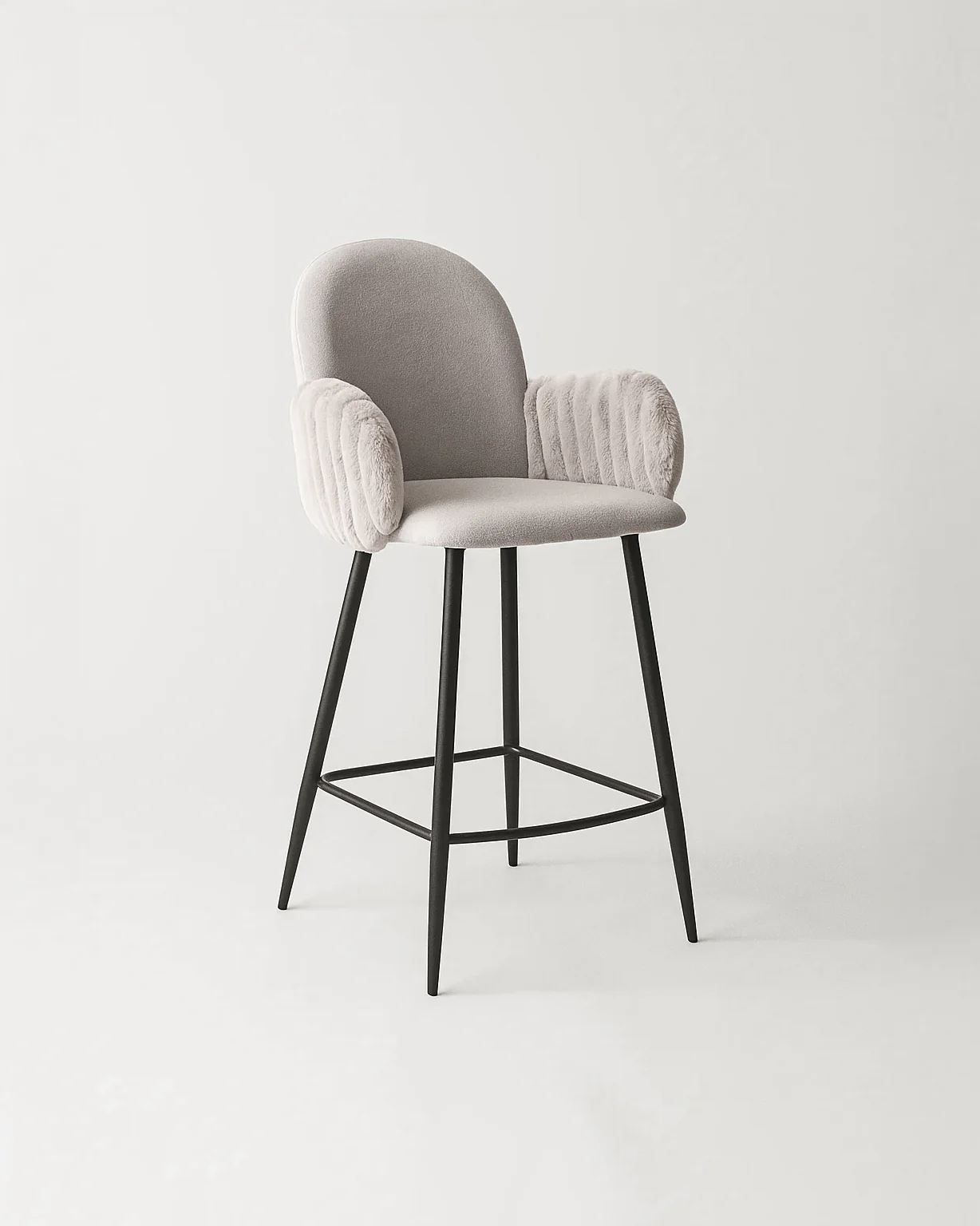 NubbiUpholsteredDiningBarStool CloudGrey 1