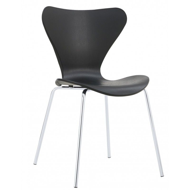 silla arne new cromada polipropileno negro