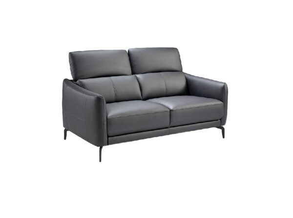 6058 sofa 2 plazas moderno piel negro acero negro sofa angel cerda 02 01 escaled