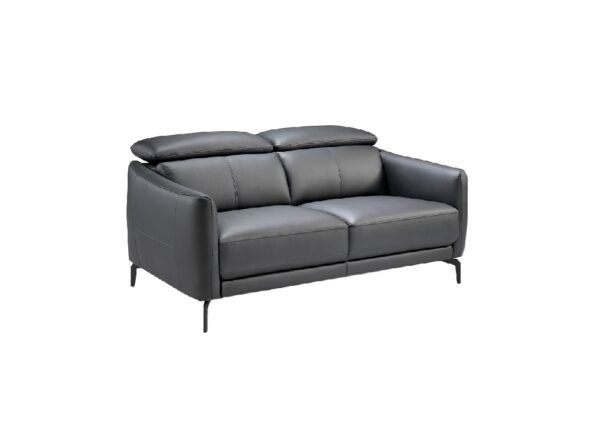 6058 sofa 2 plazas piel negro acero negro sofa angel cerda 1 escaled