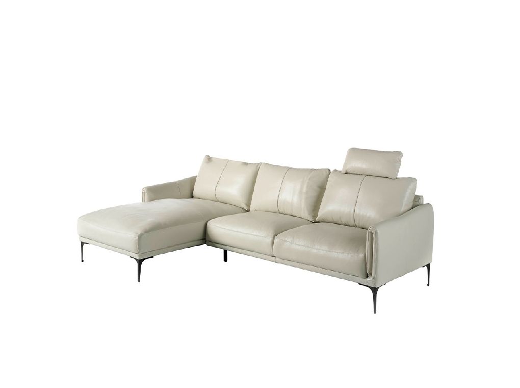 6062 sofa chaiselongue piel gris acero pulido sofa angel cerda 1P escaled