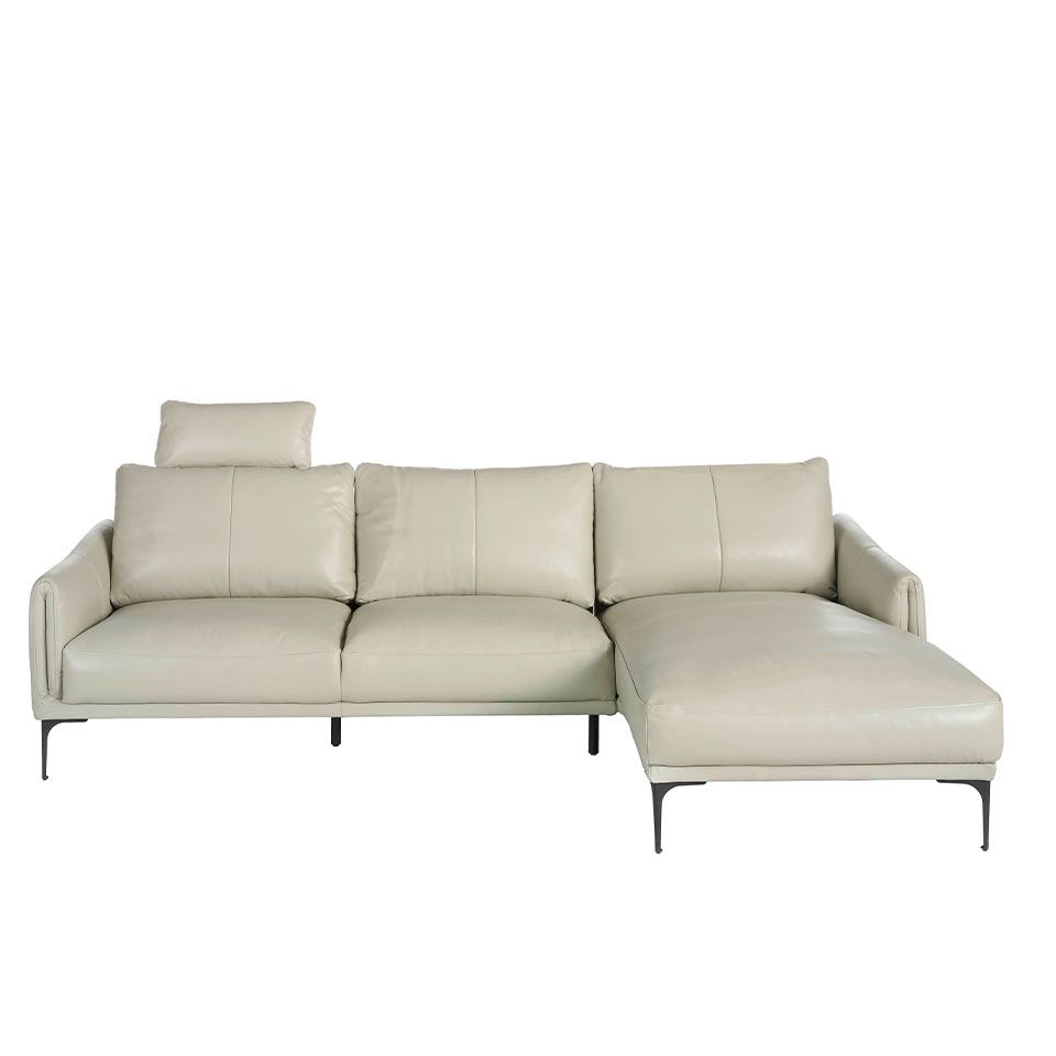 6063 sofa chaiselongue piel gris acero pulido sofa angel cerda 3F