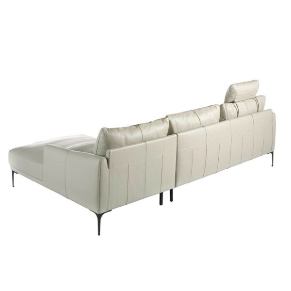 6063 sofa chaiselongue piel gris acero pulido sofa angel cerda 4
