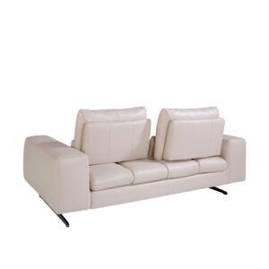 6141 sofa 2 plazas piel taupe acero negro sofa angel cerda 5