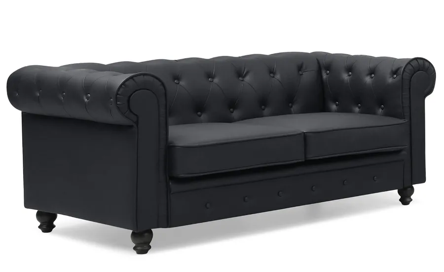 chesterfield a6052 simili noir biais