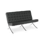 sofa barna 2 plazas acero inoxidable similpiel negra