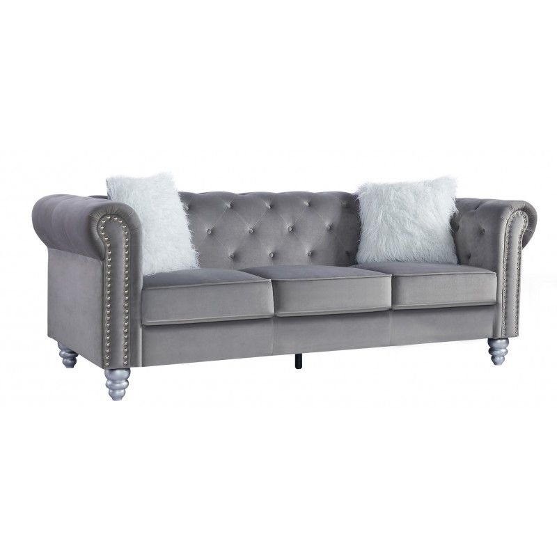 sofa chester style 3 plazas tapizado velvet gris 27