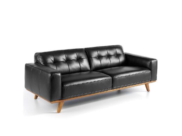 6031 sofa 3 plazas piel negro nogal sofa angel cerda 1 escaled