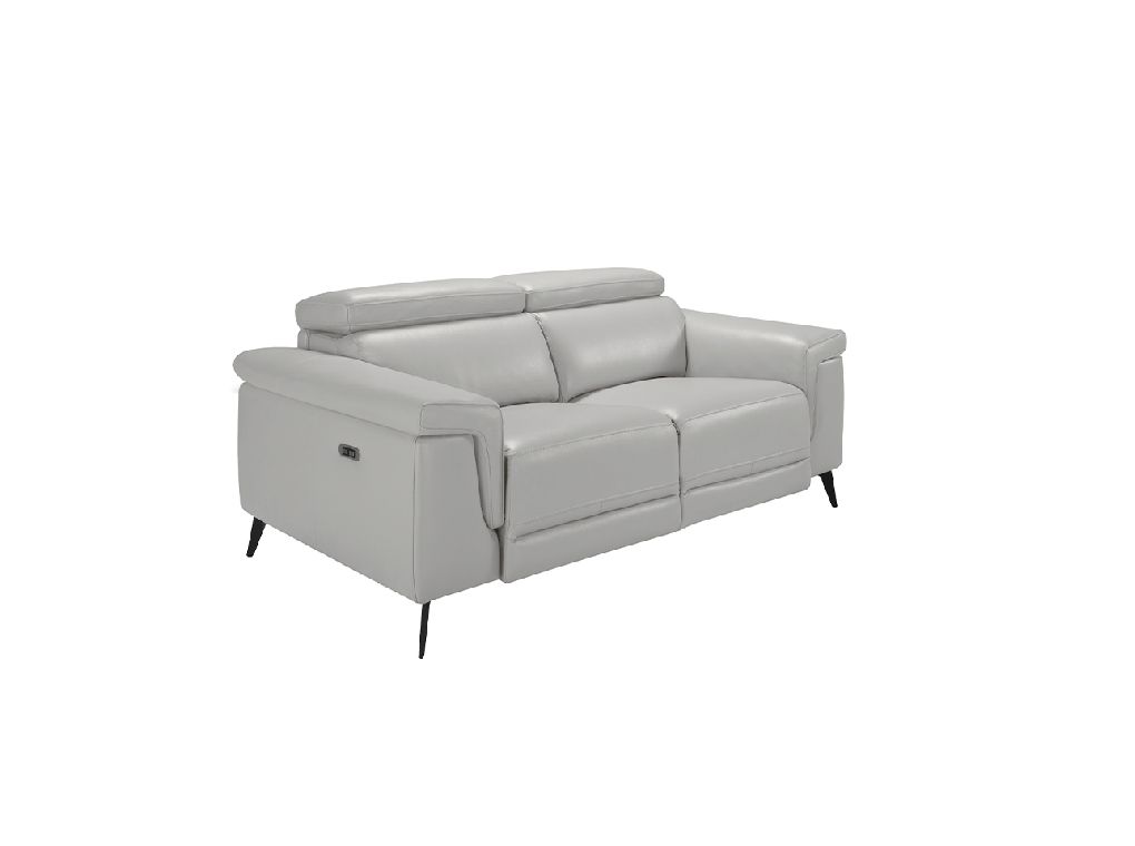 6107 sofa 2 plazas relax moderno piel gris claro acero negro sofa angel cerda 11 escaled