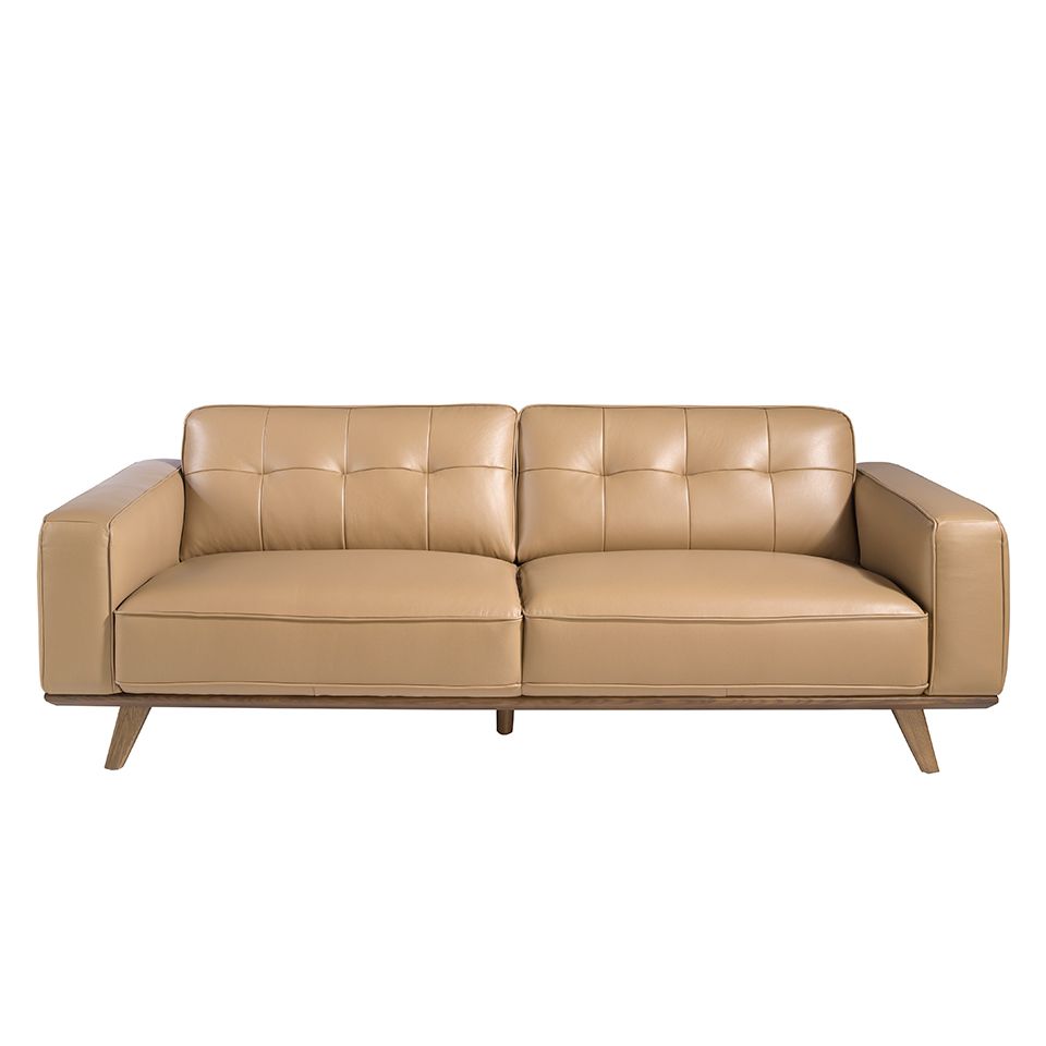 6120 sofa 3 plazas moderno piel arena capitone nogal sofa angel cerda 3