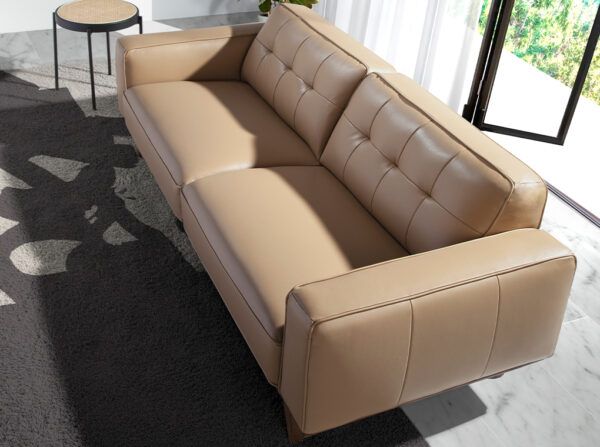 6120 sofa 3 plazas moderno piel arena capitone nogal sofa angel cerda b