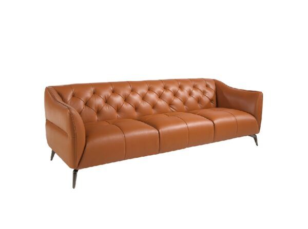 6169 sofa 3 plazas piel marron acero angel cerda 1P escaled