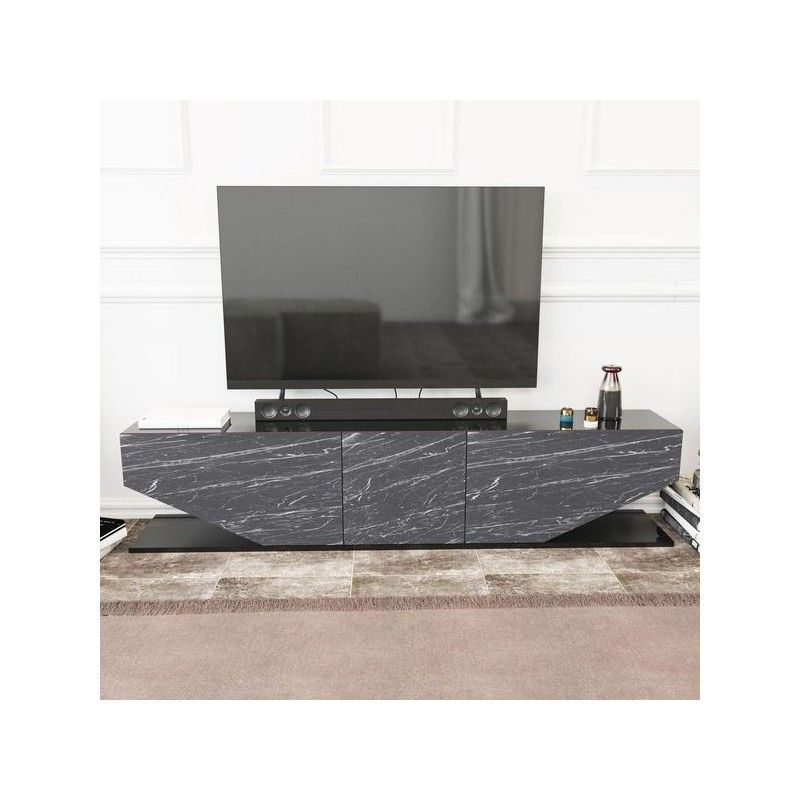 mueble de tv violet biiaminado marmol negro 180 cms