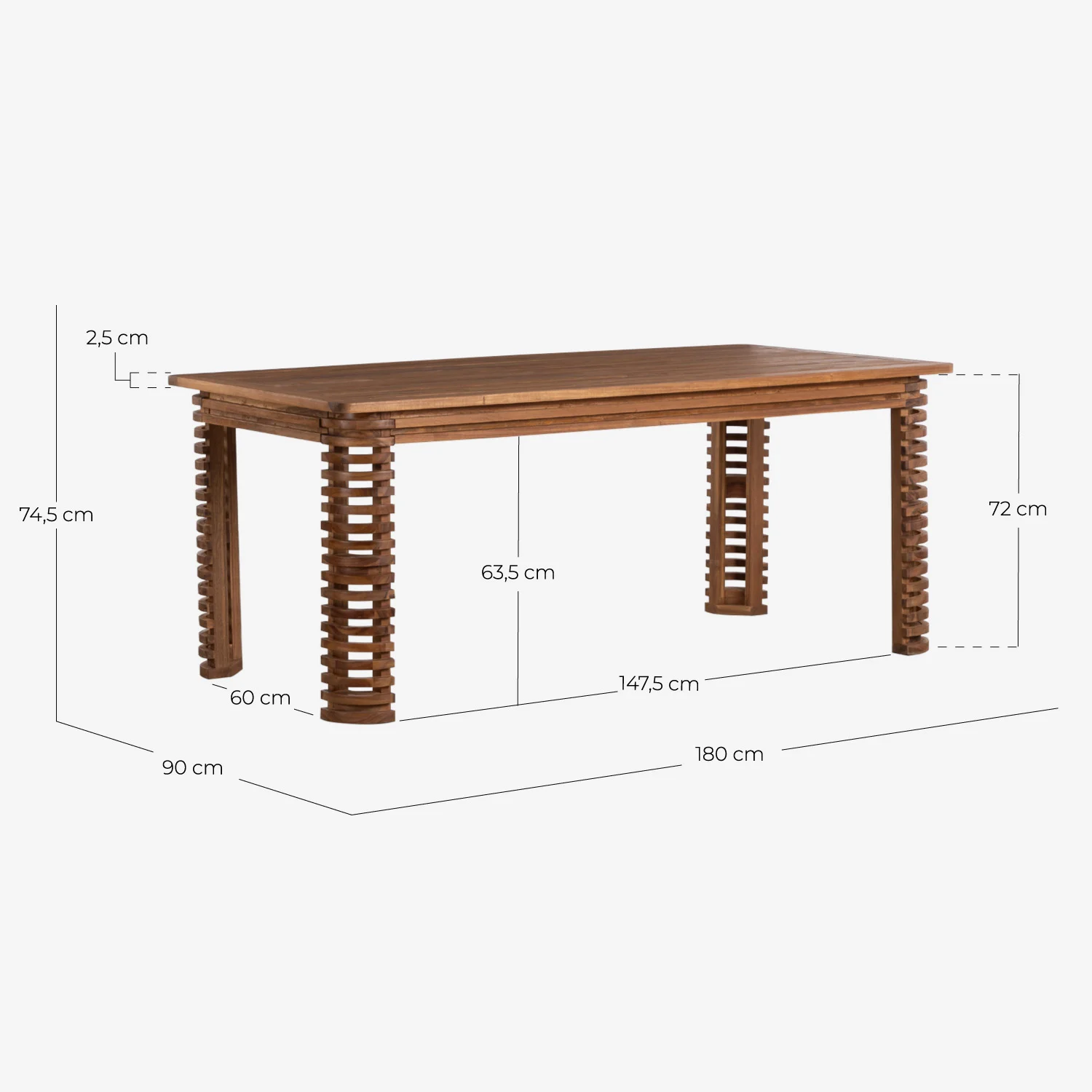 mesa de jardin rectangular 180 cm de madera de acacia hazan (4)