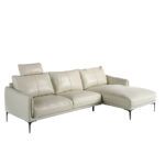 6063 sofa chaiselongue piel gris acero pulido sofa angel cerda 1P