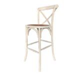 TABURETE CROSSBACK MADERA BLANCA DECAPADA