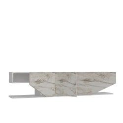 mueble de tv violet biiaminado marmol blanco 180 cms