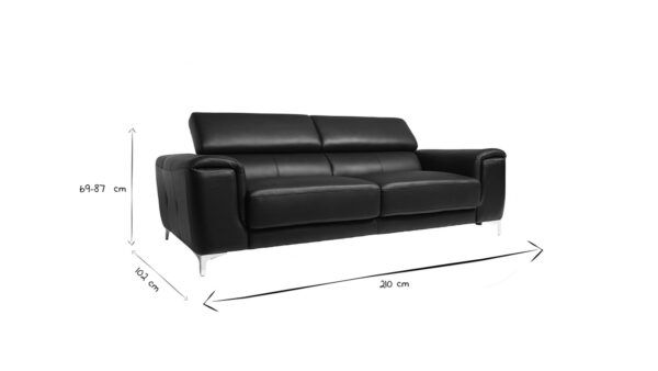 sofa cuero de bufalo diseno tres plazas con cabeceros relax negro nevada 33779 65cb6f3258703 1200 675