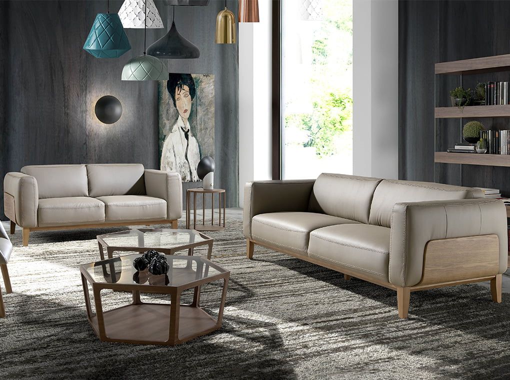 6029 sofa 3 plazas moderno piel vison nogal sofa angel cerda f