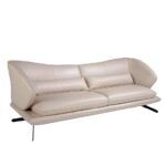 6146 sofa 3 plazas piel Taupe acero negro angel cerda 1 escaled