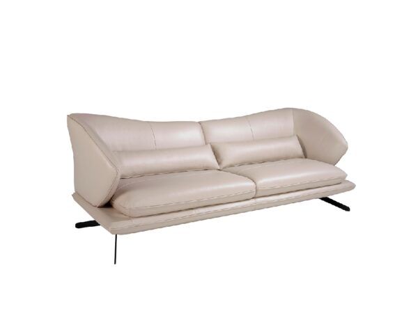 6146 sofa 3 plazas piel Taupe acero negro angel cerda 1 escaled