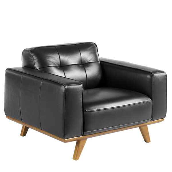 5037 sillon moderno piel negro nogal armchair angel cerda 11