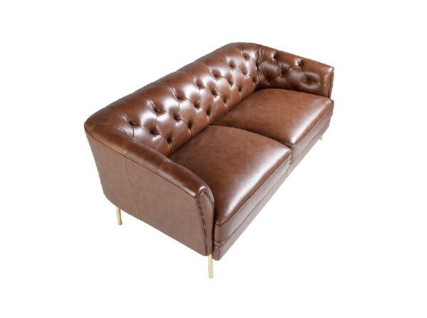 6139 sofa 2 plazas capitone piel marron acero dorado sofa angel cerda 24 escaled