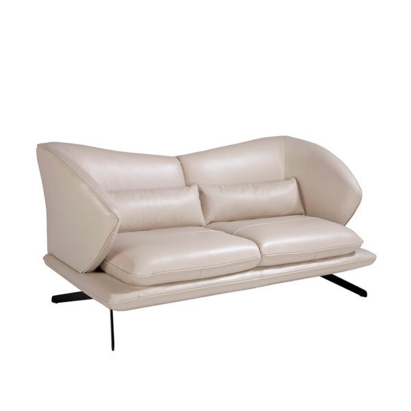 6145 sofa 2 plazas piel gris taupe acero negro sofa angel cerda 1