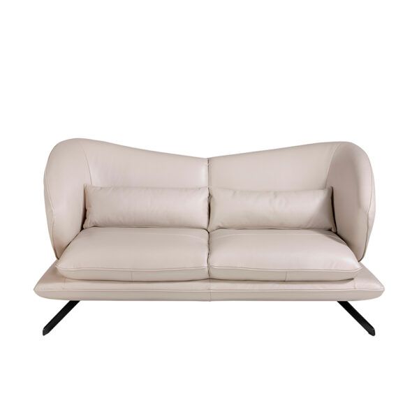 6145 sofa 2 plazas piel gris taupe acero negro sofa angel cerda 3